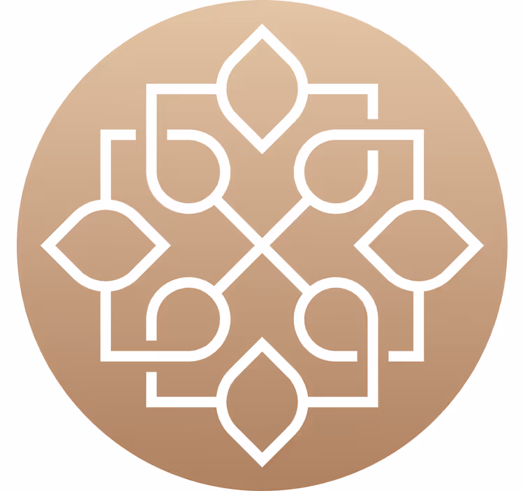 Bézs redőnyök - egyszerű geometrikus vonalak mandala design - TenStickers