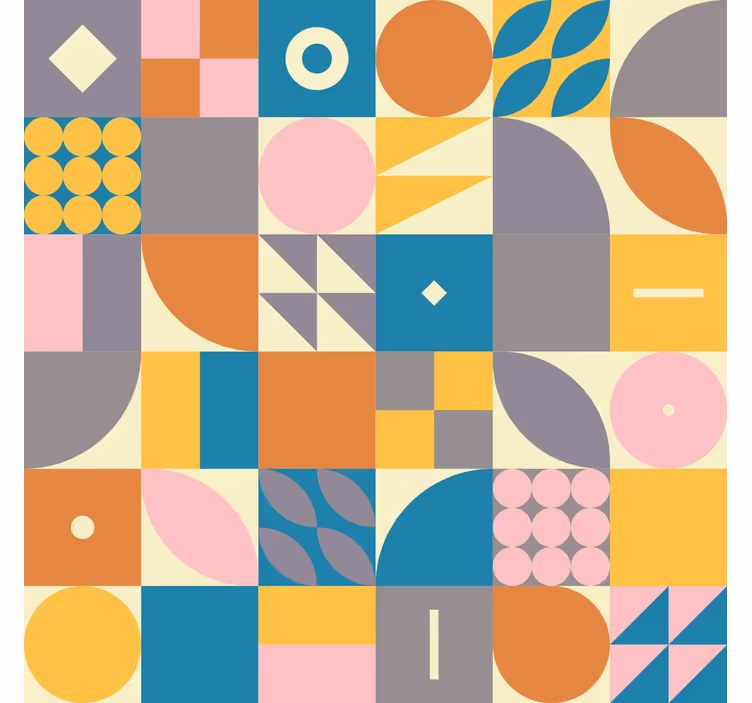 Retro geometrikus redőnyök szüret - TenStickers
