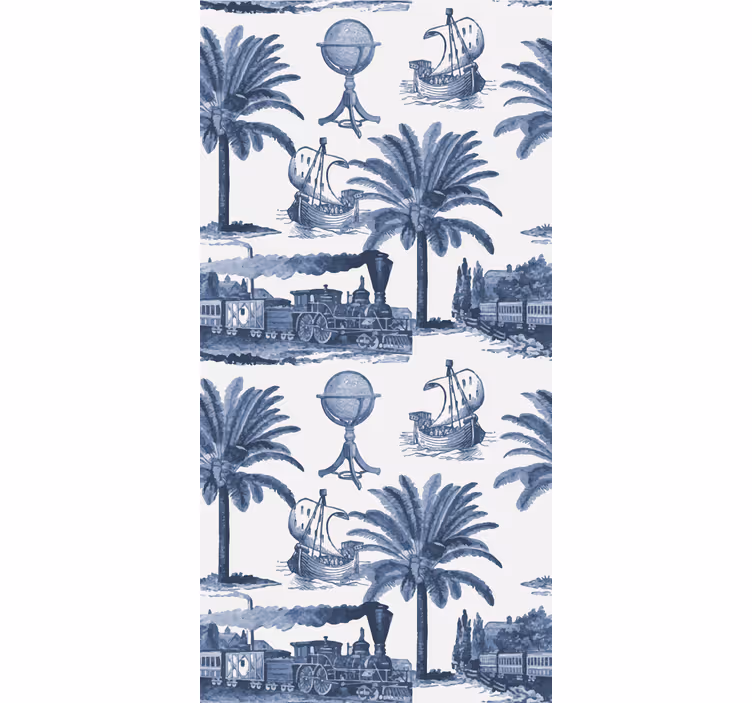 Kék francia vintage minta redőnyök szüret - TenStickers