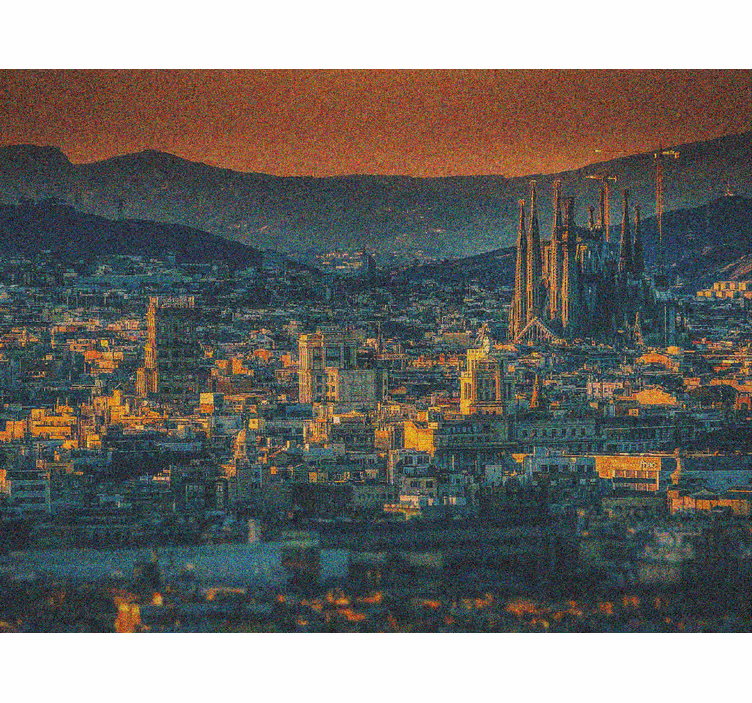 Redőnyök nappali - barcelona légi felvétel éjjel - TenStickers