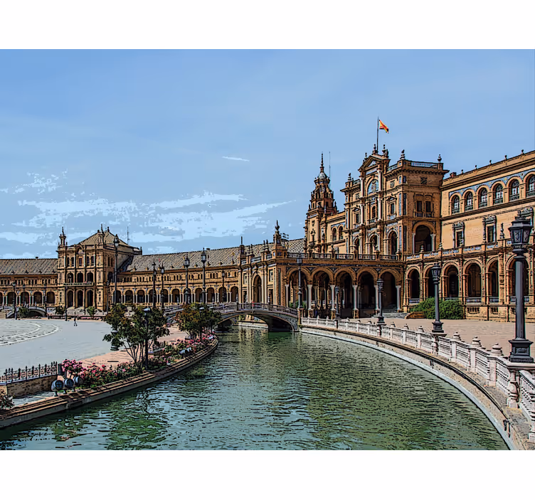 Redőnyök nappali - spanyol tér sevillában - TenStickers