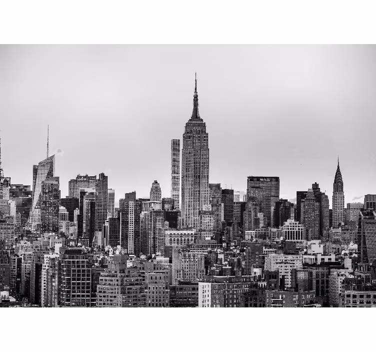 Fekete-fehér new york-i kép redőnyök nappali - TenStickers