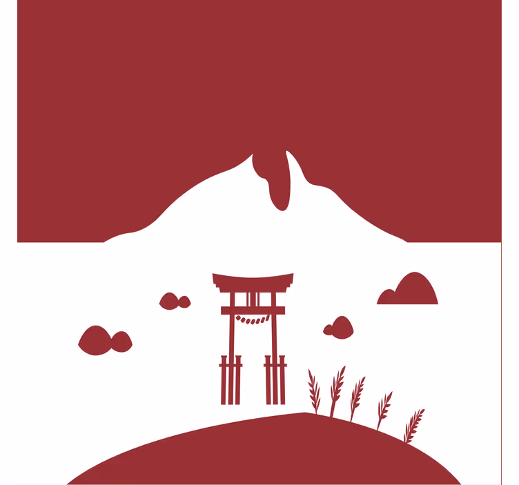 Tó és hegyek japán stílusú redőnyök nappali - TenStickers