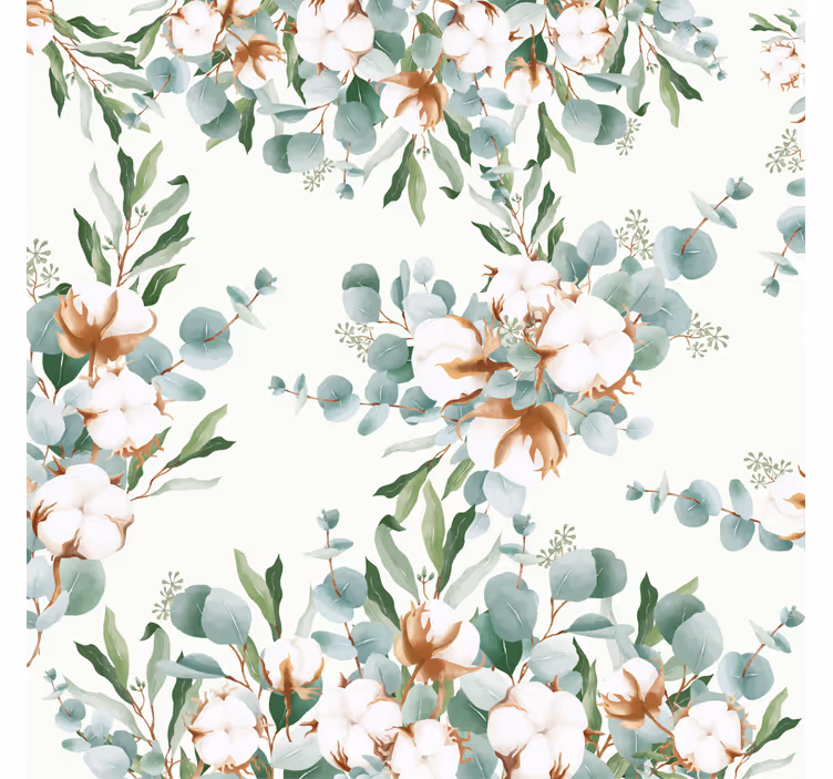 Shabby chic stílusú pamut növények redőnyök nappali - TenStickers