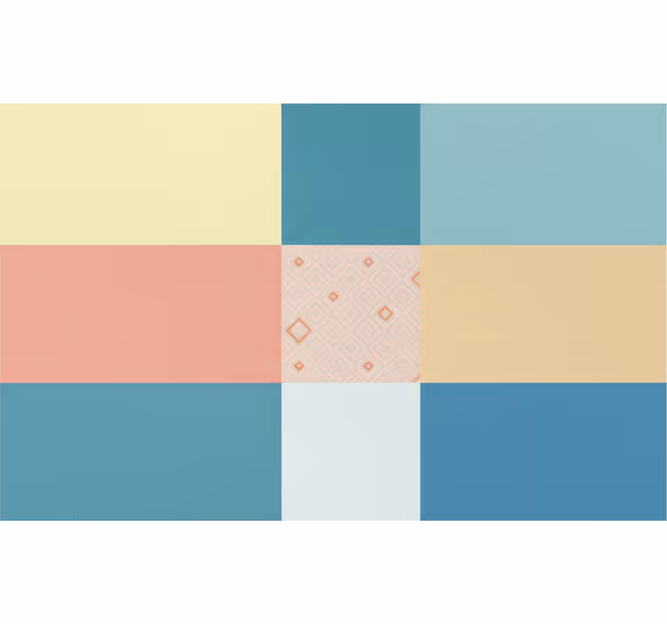 Színes retro patchwork mintás redőnyök nappali - TenStickers