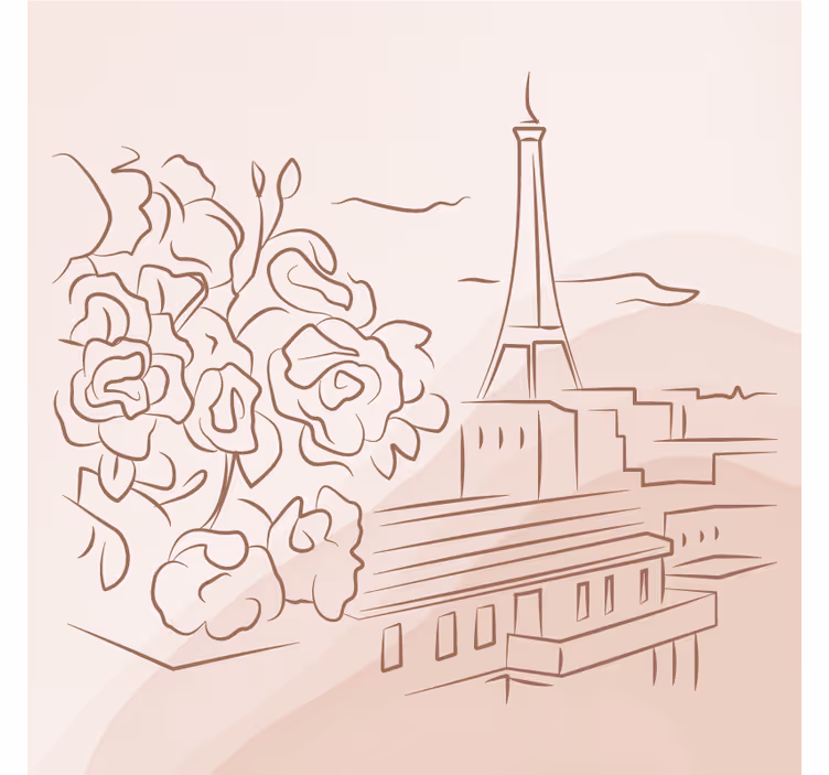 Minimalista eiffel-torony redőnyök nappali - TenStickers