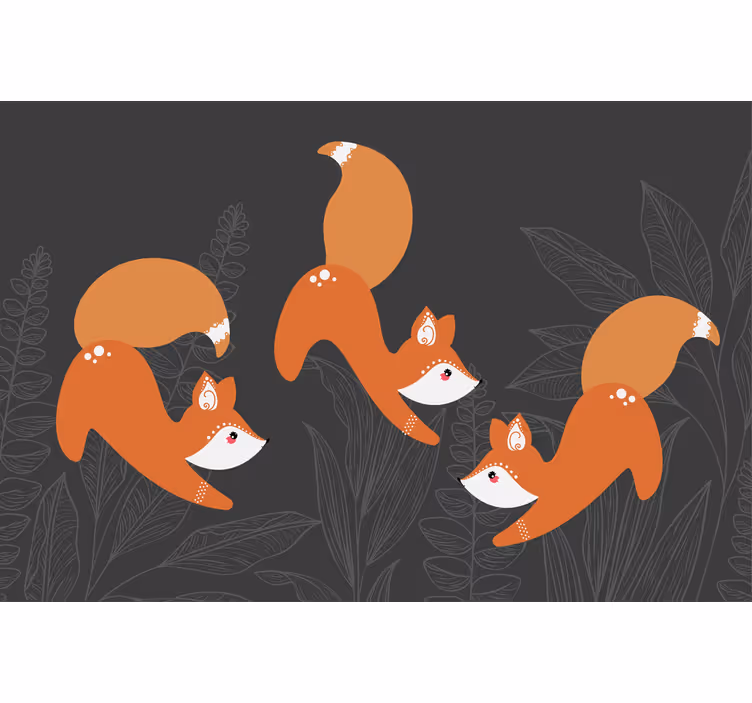 Skandináv stílusú rókák az erdőben - redőnyök nappali - TenStickers