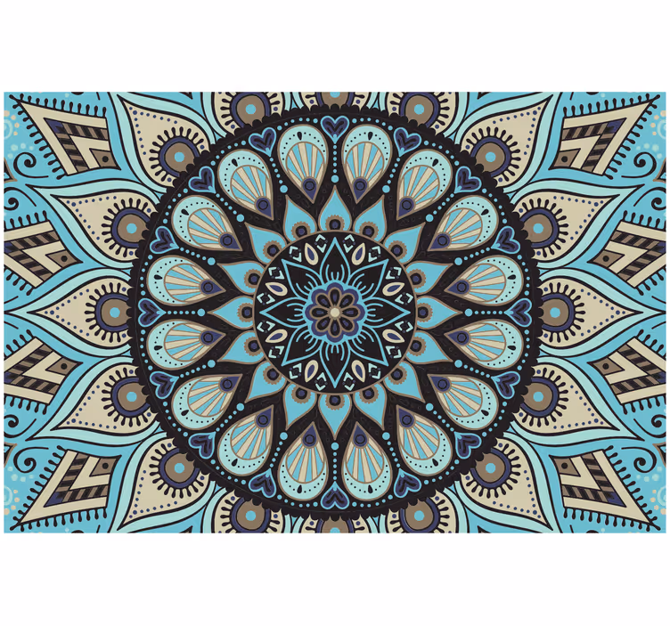 Ethnikus fekete és kék mandala redőnyök hálószoba - TenStickers