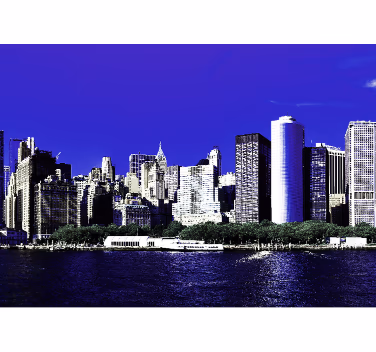 Manhattani felhőkarcolók este - redőnyök hálószoba - TenStickers