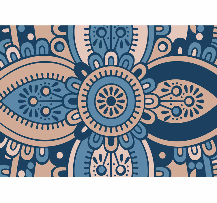 Kék virágos mandala redőnyök hálószoba - TenStickers