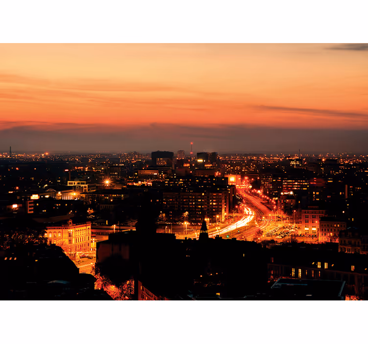 Wrocław éjszakai panoráma redőnyök hálószoba - TenStickers