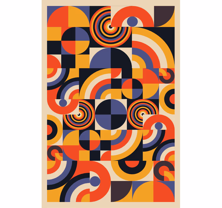 Színes bauhaus körök redőnyök nappalihoz - TenStickers