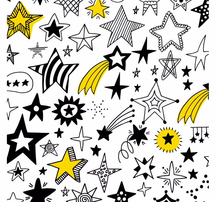 Doodle csillagok redőnyök hálószoba - TenStickers