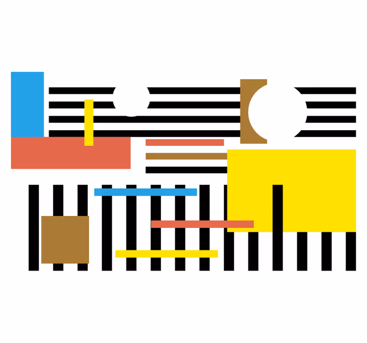 Színes skandináv geometrikus minta redőnyök hálószoba - TenStickers