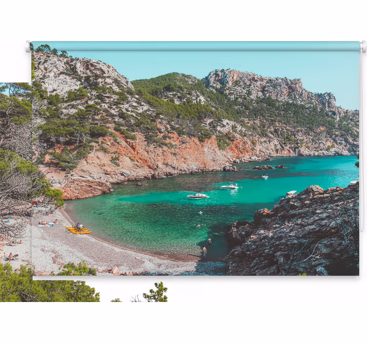 Mallorcai sziklás gyönyörű strand redőnyök hálószoba - TenStickers
