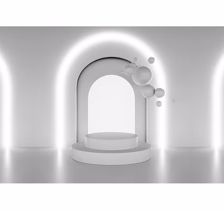 Fehér redőnyök - 3d illúziós tér fehér gömb - TenStickers