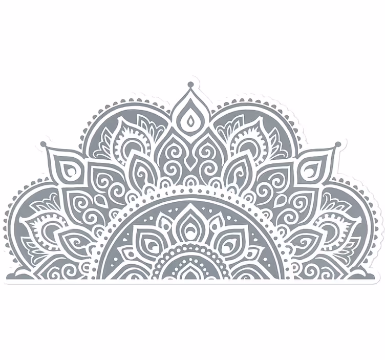 Fehér redőnyök fél mandala mintával - TenStickers