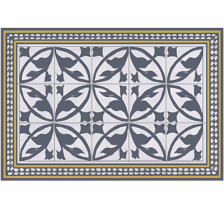 Encaustic look floor mat redőnyök nappali - TenStickers