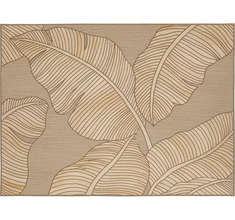 Beige nagy levél minta redőnyök nappali - TenStickers