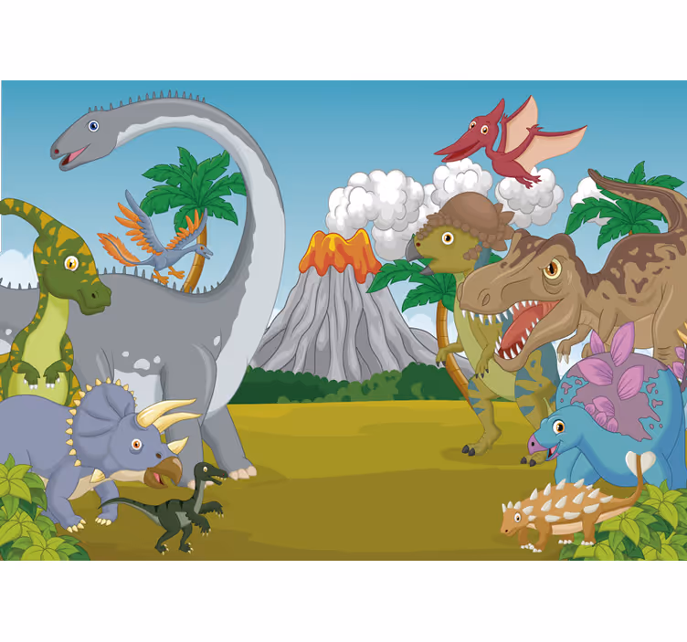 Dinoszauruszos gyerekfotótapéta redőnyöknek - TenStickers