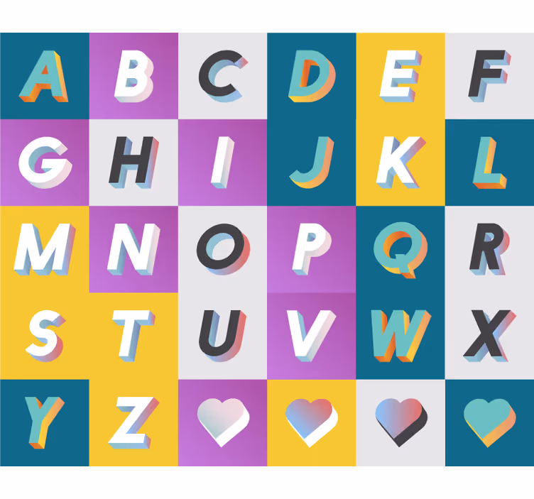 Színes betűs játékterület redőnyök gyerekek - TenStickers