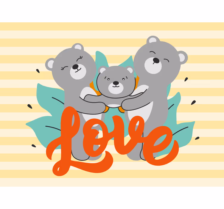 Három aranyos medve néz a redőnyök gyerekekre - TenStickers