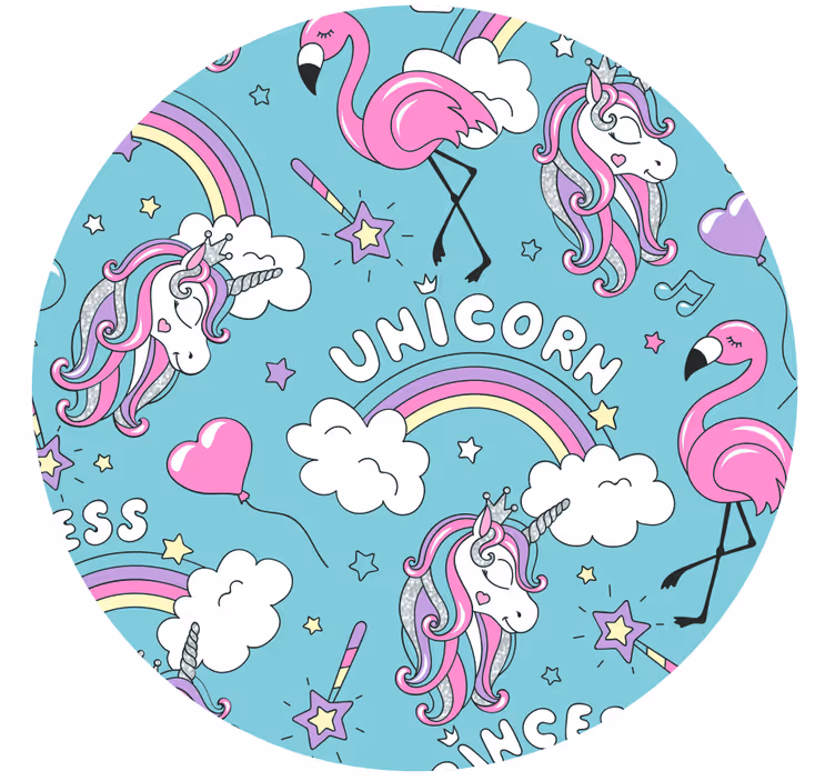 Unikornis mintás flamingós színes redőnyök gyerekeknek - TenStickers