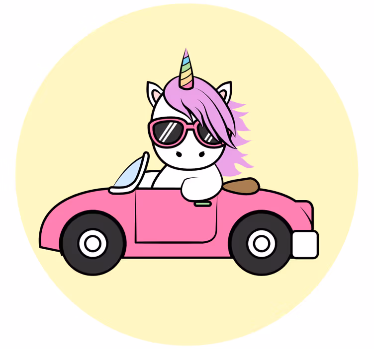 Menő egyszarvú vezetés redőnyök gyerekeknek - TenStickers