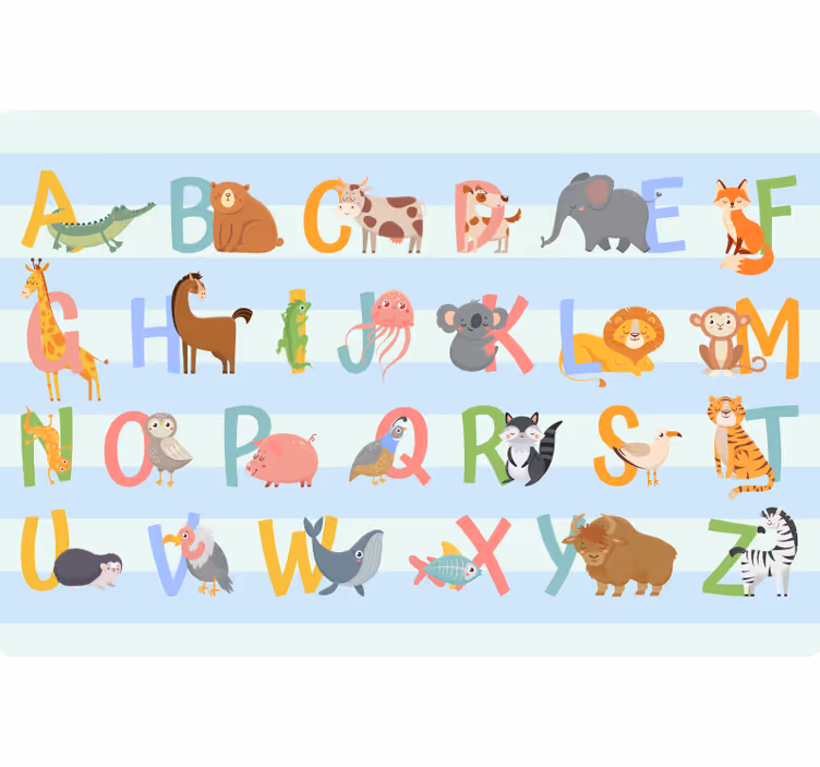 Betűk figurákkal - redőnyök gyerekeknek - TenStickers