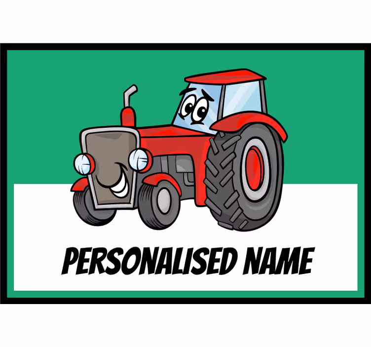 Személyre szabott piros traktor redőnyök gyerekeknek - TenStickers