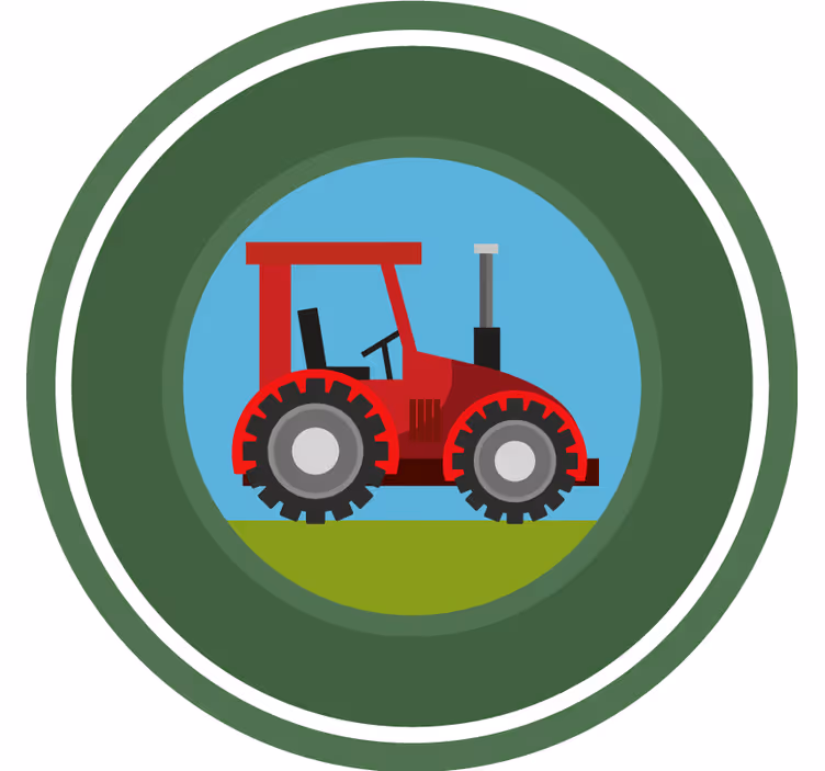Zöld kör traktor redőnyök gyerekeknek - TenStickers