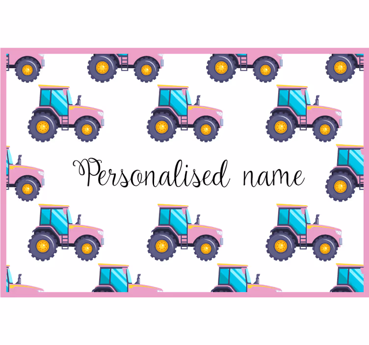 Rózsaszín egyedi traktor redőnyök gyerekeknek - TenStickers