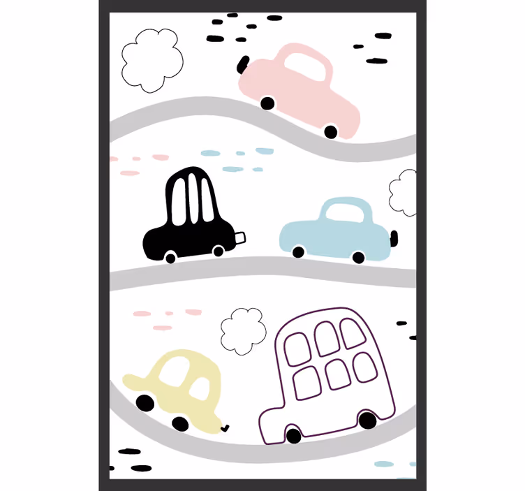 Gyerek autók és utak redőnyök gyermekeknek - TenStickers