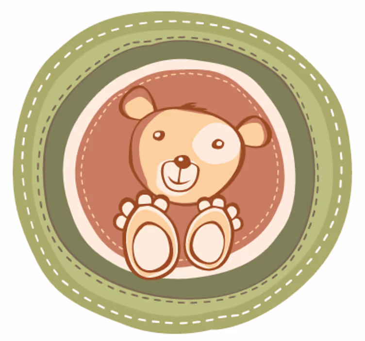 Gyerekredőny - kör alakú medvés matrica - TenStickers