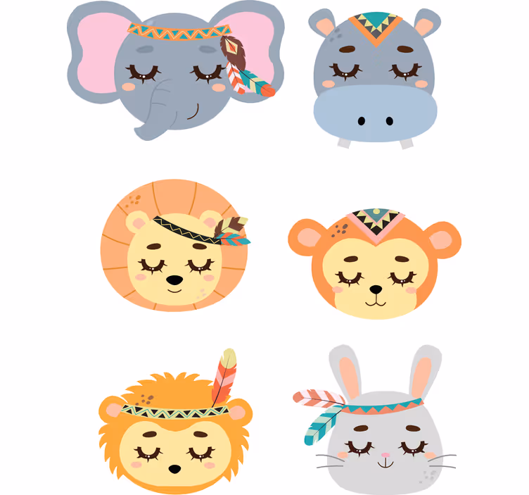 Gyerekredőnyök sárga és szürke dzsungel állatokkal - TenStickers