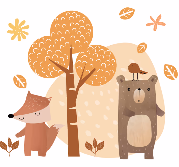 Állatok és fák redőnyök gyerekeknek - TenStickers