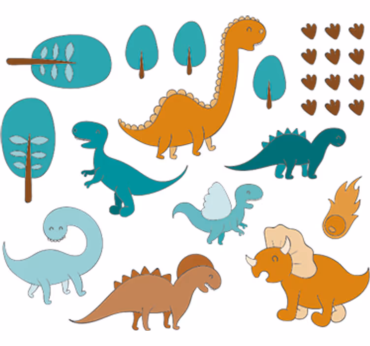 Gyerek redőnyök - jurassic táj matricák - TenStickers