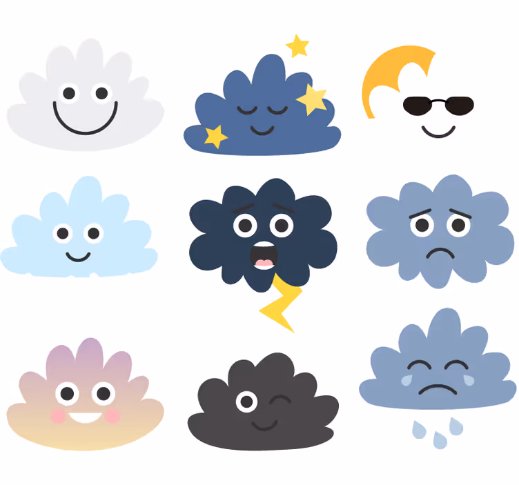 Aranyos felhők redőnyök gyerekeknek - TenStickers