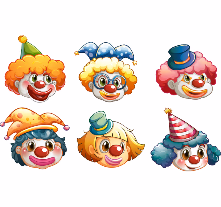 Színes bohóc arcok redőnyök gyerekeknek - TenStickers