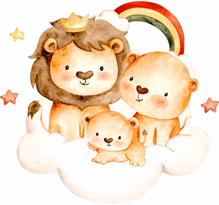 Gyerekredőnyök csillagos felhős kisállatokkal - TenStickers