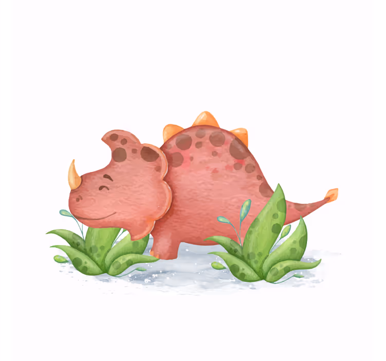 Nordikus dinoszaurusz piros szarvú redőnyök gyerekek - TenStickers