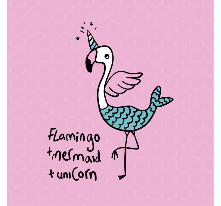 Cuki flamingó illusztráció redőnyök gyerekeknek - TenStickers