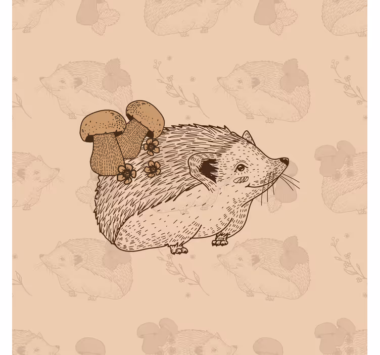Cuki kis sündisznó és gombák redőnyök gyerekeknek - TenStickers