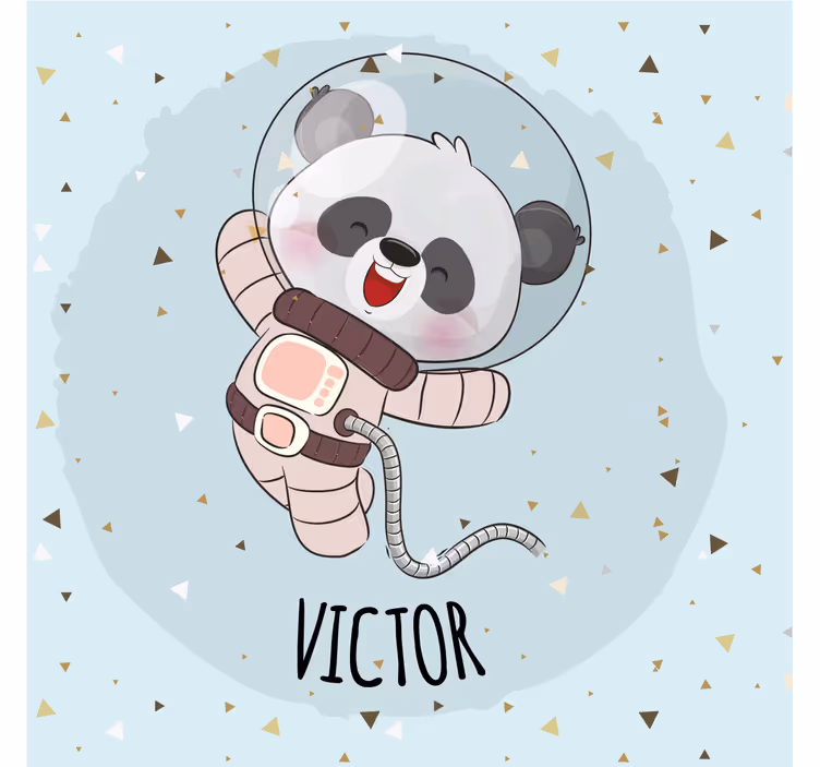 Aranyos panda fiúknak névvel - redőnyök gyerekek - TenStickers