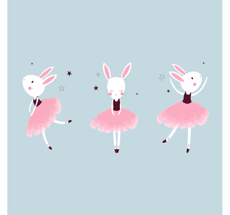 Nyuszi balerina rózsákban - redőnyök gyerekeknek - TenStickers