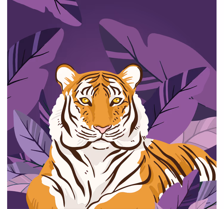 Kíváncsi tigris dzsungeli állatok redőnyök gyerekeknek - TenStickers