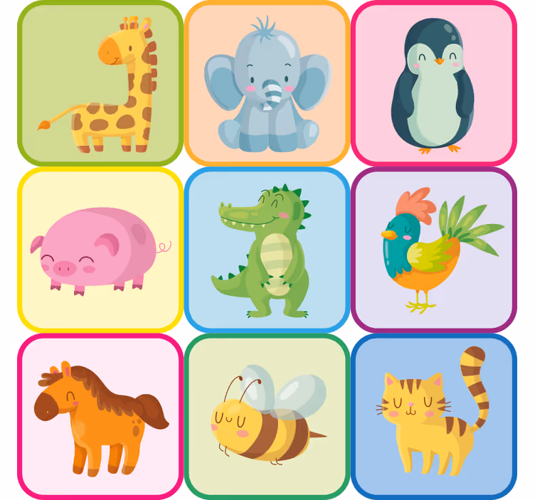 Gyerek redőnyök - Állatos matricák gyerekbútorhoz - TenStickers