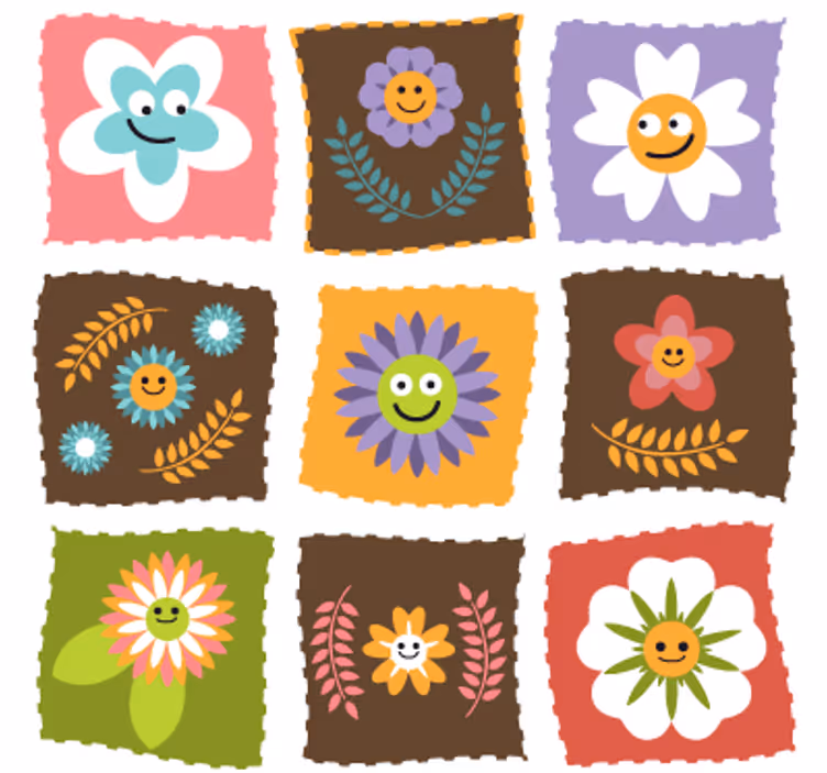 Gyerekredőnyök virágos dekorációval - TenStickers