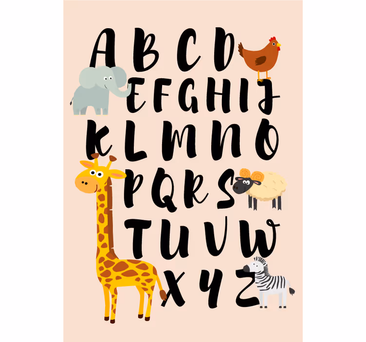 Redőnyök gyerekek - Állatok játszanak az abc-vel - TenStickers