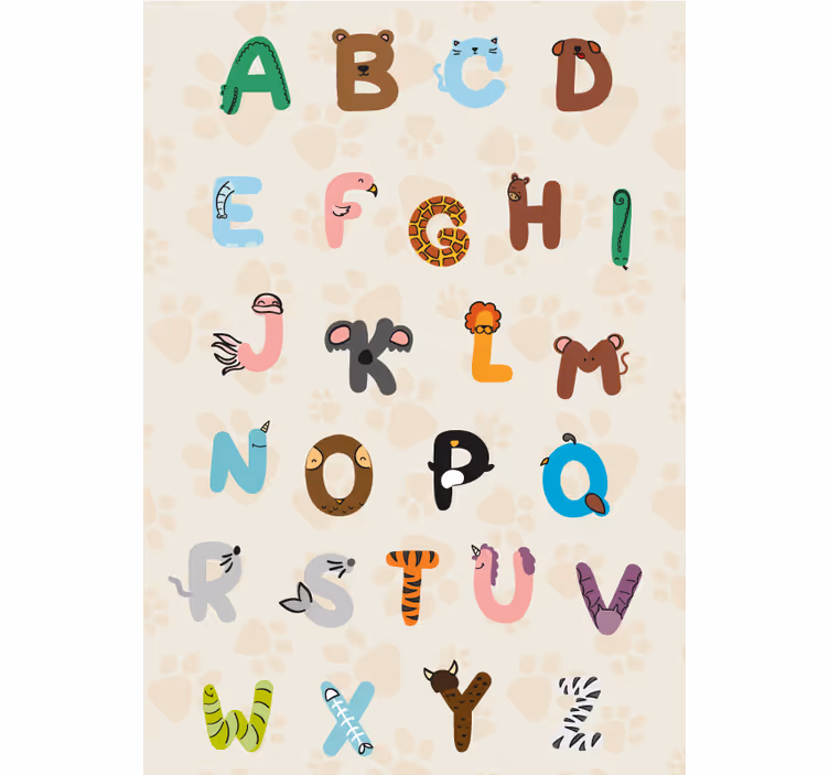 Állatos ábécé redőnyök gyerekeknek - TenStickers